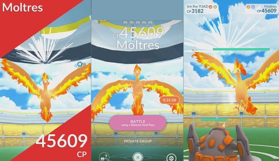 how to catch moltres in pokemon go via raid battle