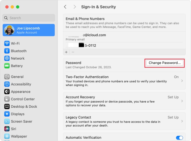 reset apple id password using a trusted mac