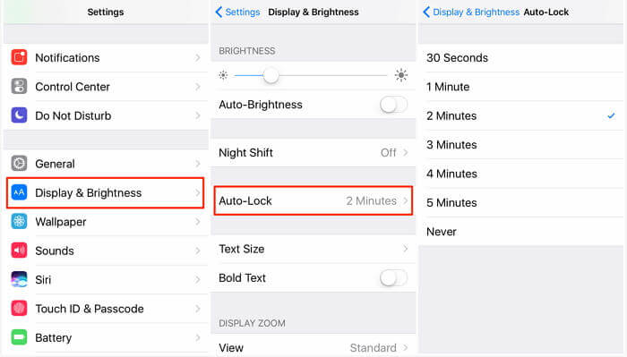 how to turn off iphone auto lock new versions