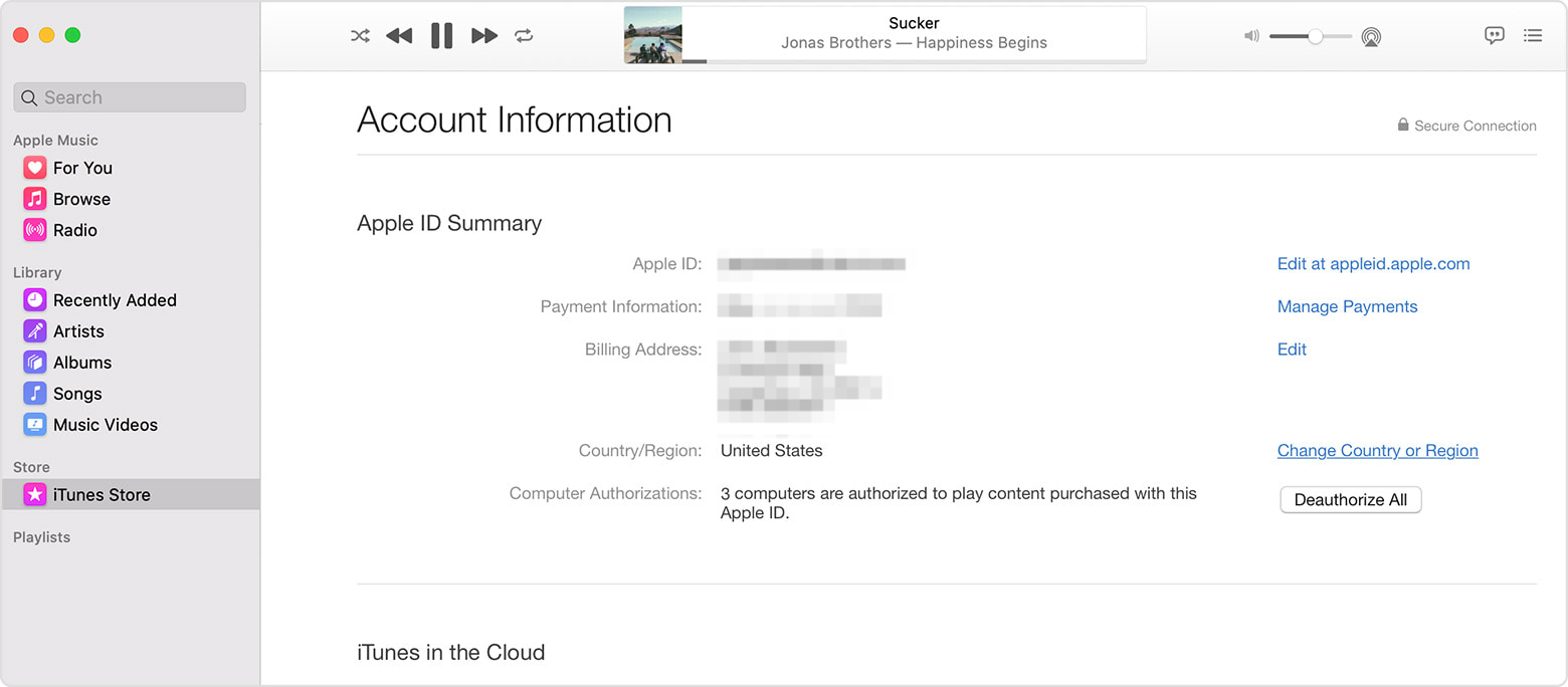 apple music change country pc