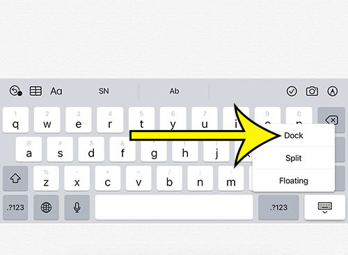 change keyboard settings when ipad keyboard is in the middle of the screen