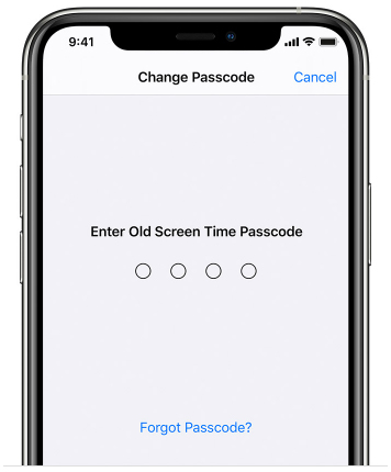 change screen time passcode via settings