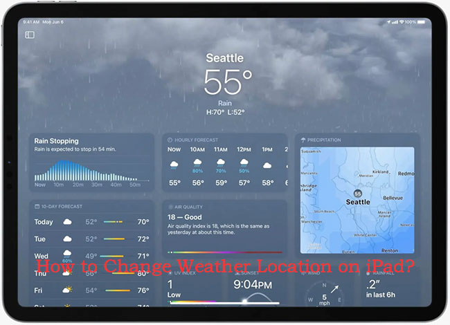 how to change weather location on ipad