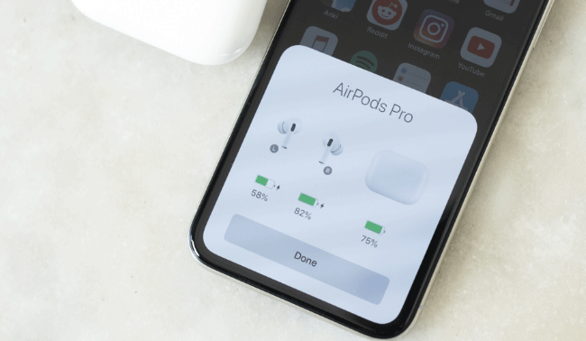 check airpods battery status
