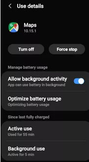 allow background activity on android