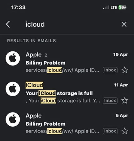 check icloud email third party email