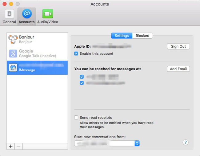 check imessage settings on mac