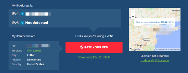 verify if your vpn location is changed