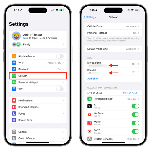 check phone number on iphone