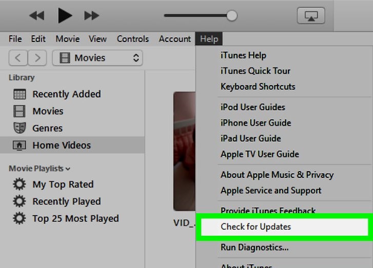 how to check iTunes updates