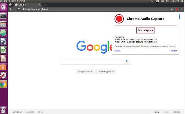 chrome audio capture page