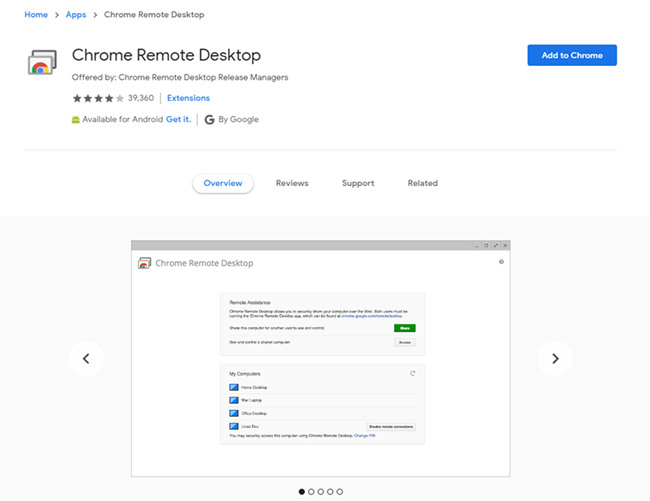 install chrome remote desktop