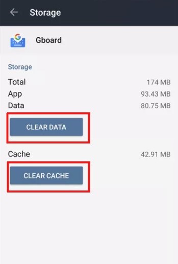 clear gboard cache