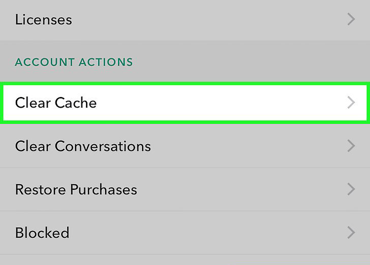 clear snapchat cache