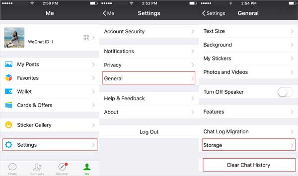 clear wechat cache