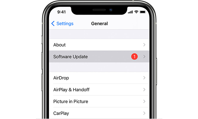 update ios on iphone