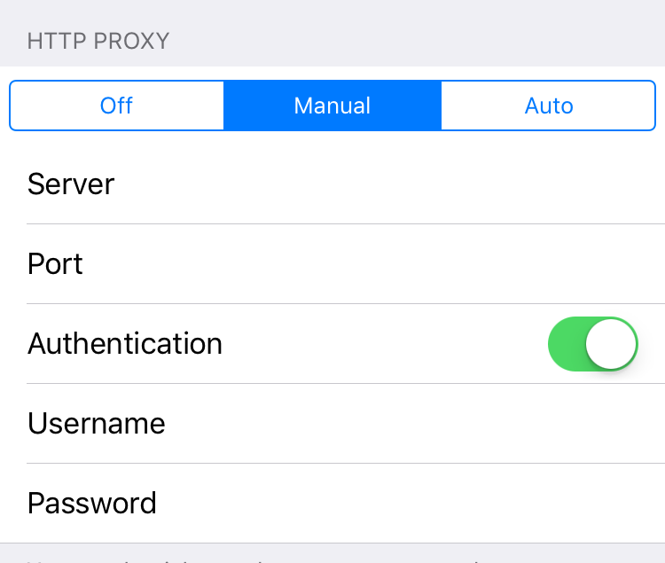 proxy settings