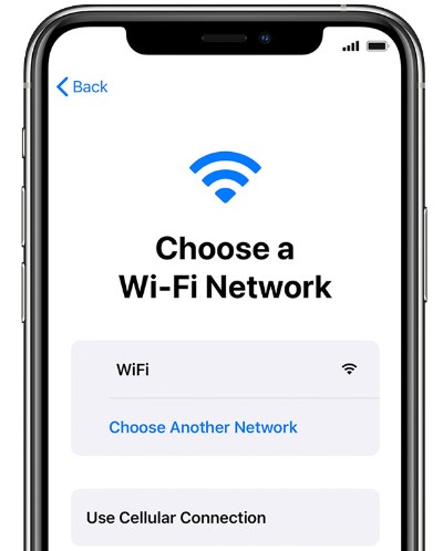connect wifi to activate your new iphone