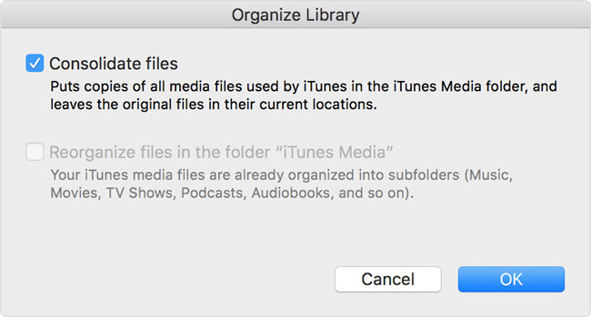 consolidate itunes library