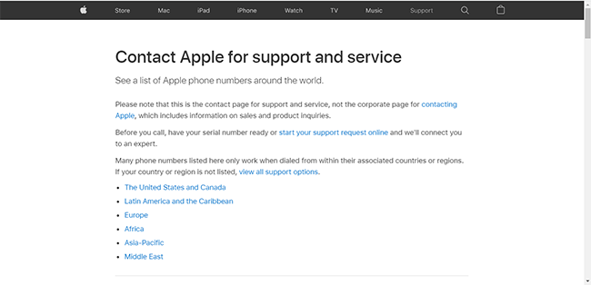 contact apple support