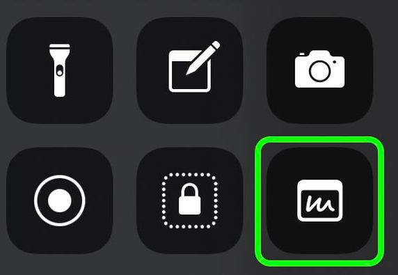 quick notes icon in control center