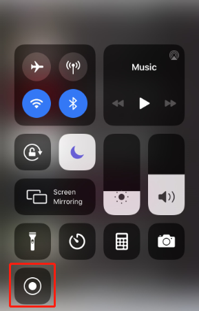 control center screen record