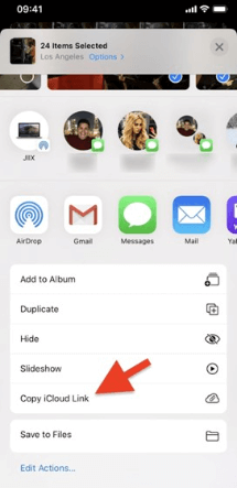 copy icloud link
