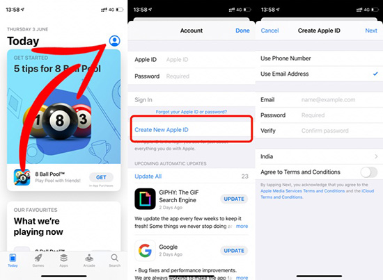 create apple id app store iphone