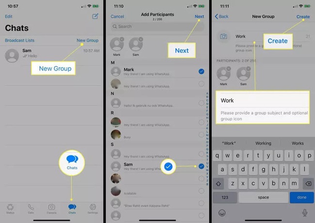 create new group whatsapp on iphone