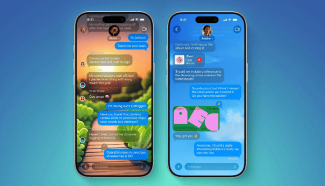 custom imessages backgroud