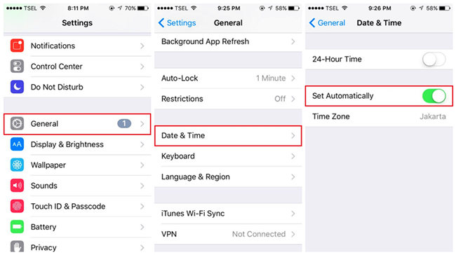 change date and time settings on iphone