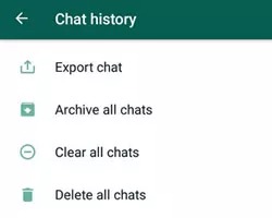 delete all chats on whatsapp