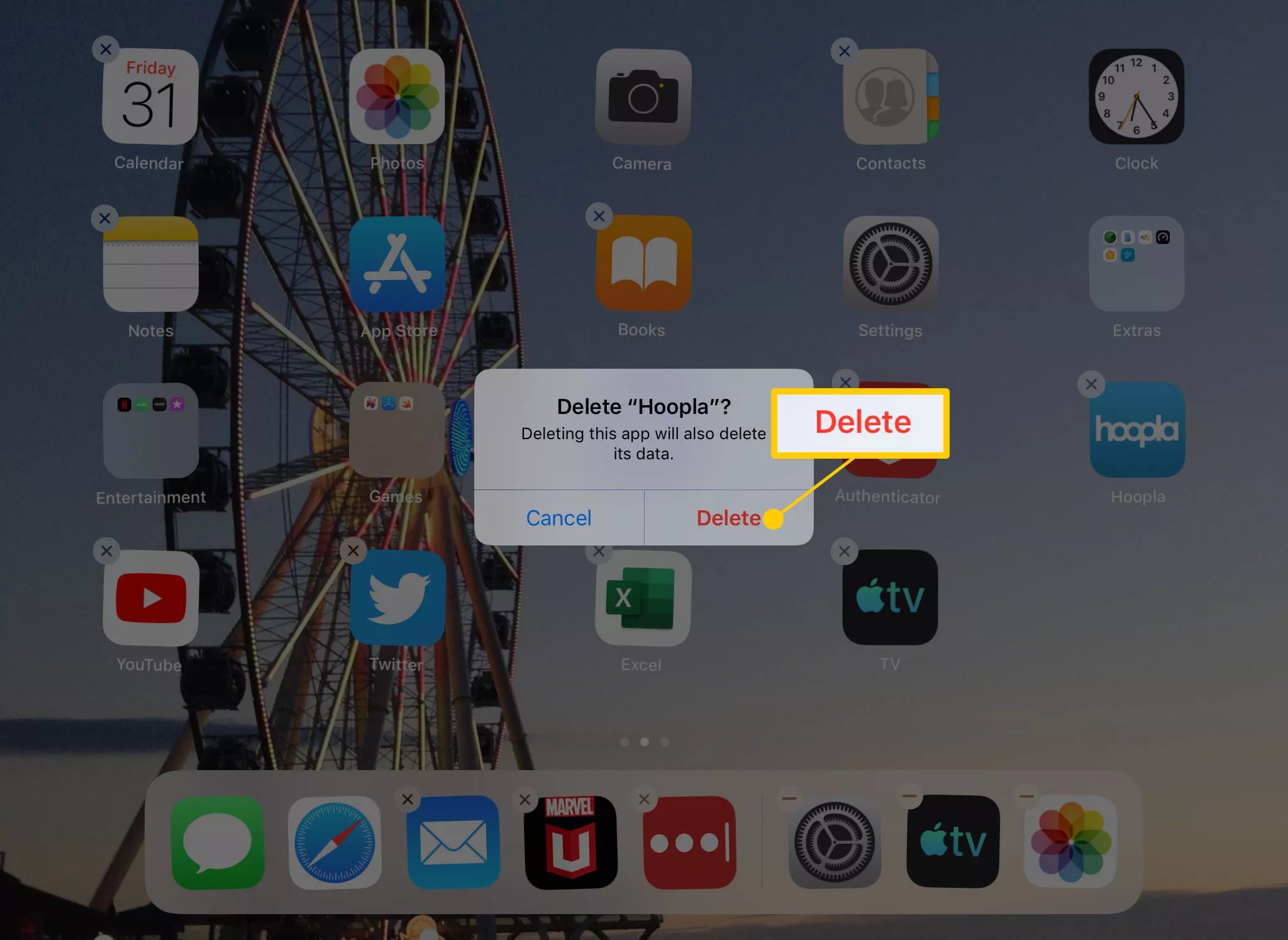 delete apps on ipad