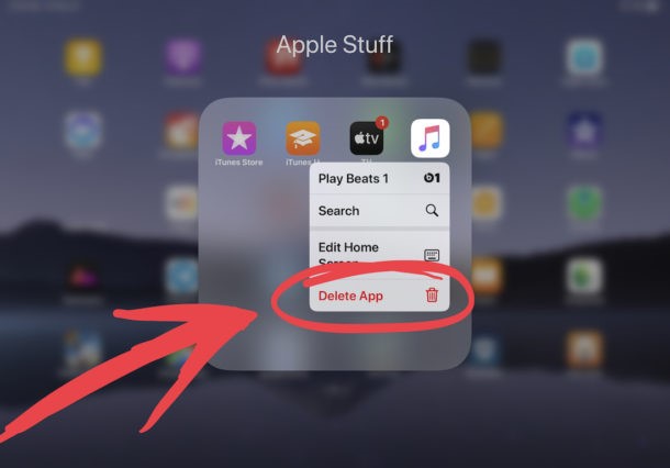 delete apps ipad from screen