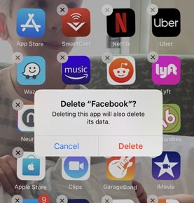 delete facebook on iphone