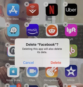 delete facebook on iphone