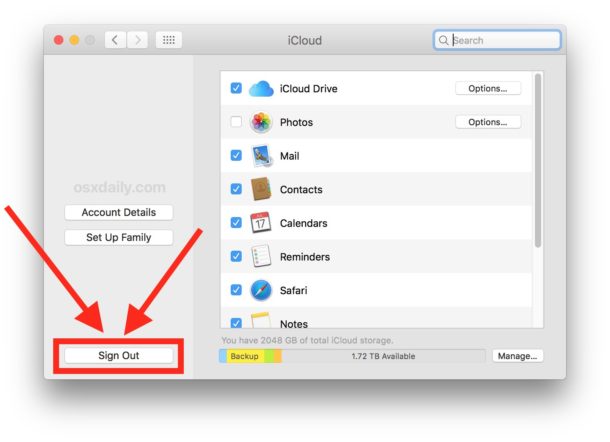 delete icloud account from computer