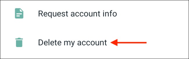 select delete my account