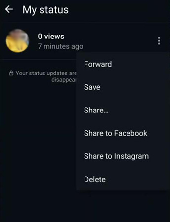 delete status android