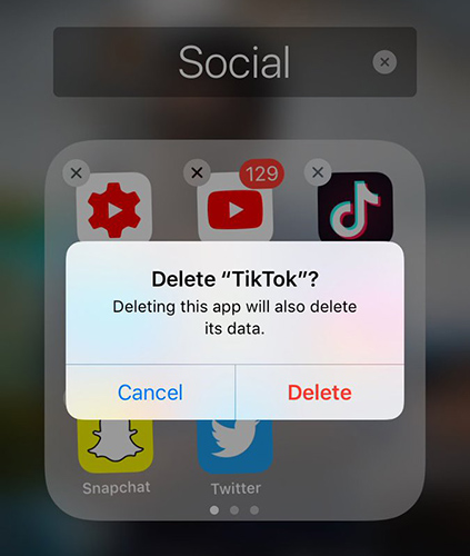 delete tiktok on iphone