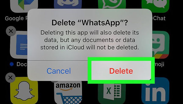 delete and reinstall whatsapp
