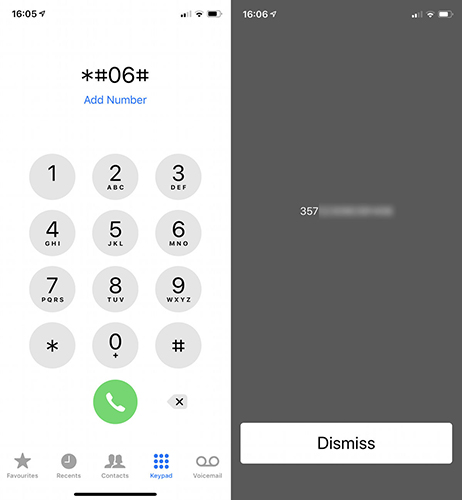 dial to get imei code