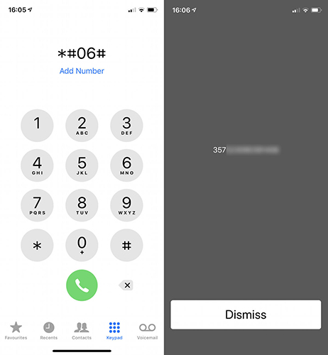 obtenir imei en composant *#06#