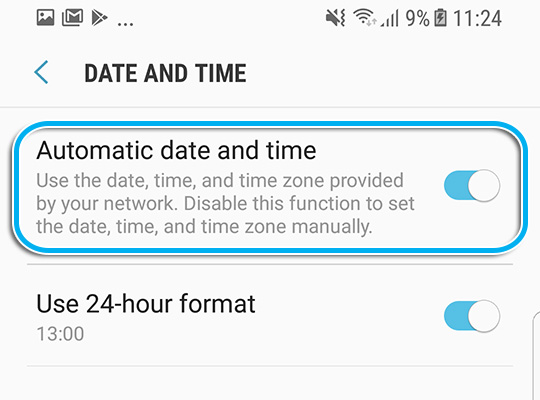 stop sync time automatically on android