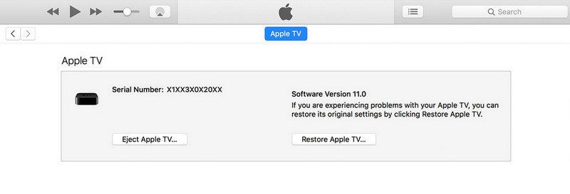 downgrade Apple TV with iTunes