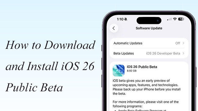 download and install ios 26 public beta