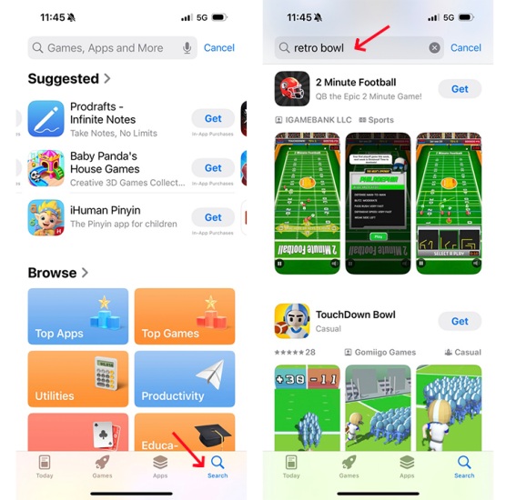 play retro bowl on your own iphone