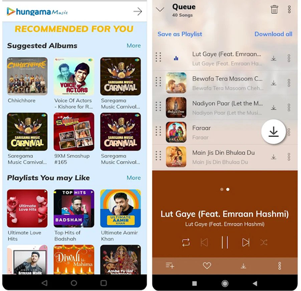 download hungama songs