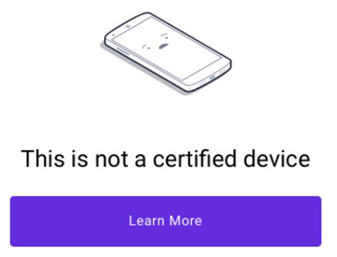 not a certified device
