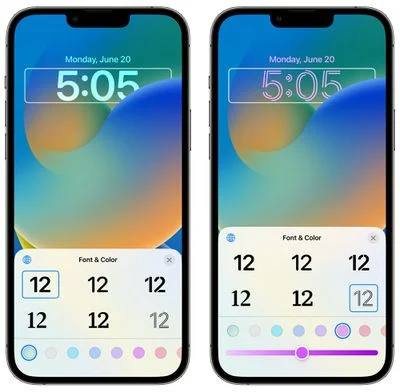 change fonts and colors to customize iphone lock screen